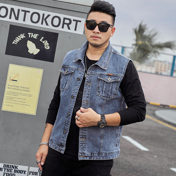 Men's Plus Size Denim Vest
